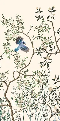Rollo lichtundurchlässig Vögel auf einem Baum