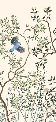 Rollo lichtundurchlässig Vögel auf einem Baum