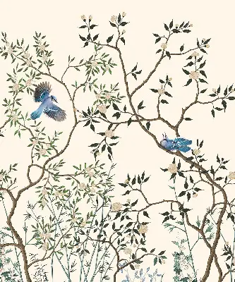 Rollo lichtundurchlässig Vögel auf einem Baum