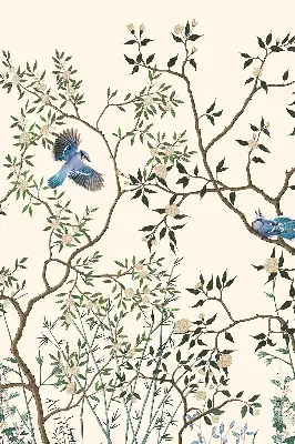 Rollo lichtundurchlässig Vögel auf einem Baum