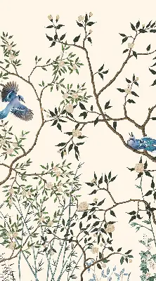 Rollo lichtundurchlässig Vögel auf einem Baum