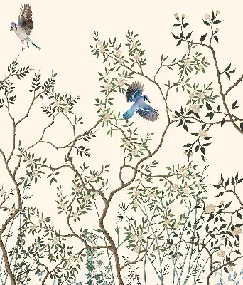 Rollo lichtundurchlässig Vögel auf einem Baum