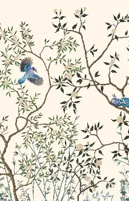 Rollo lichtundurchlässig Vögel auf einem Baum