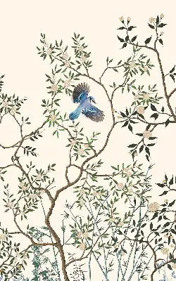 Rollo lichtundurchlässig Vögel auf einem Baum