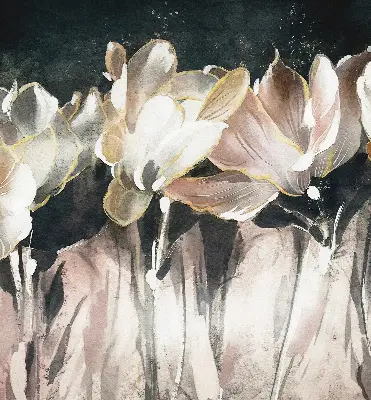 Verdunkelungsrollo Gemalte Blumen