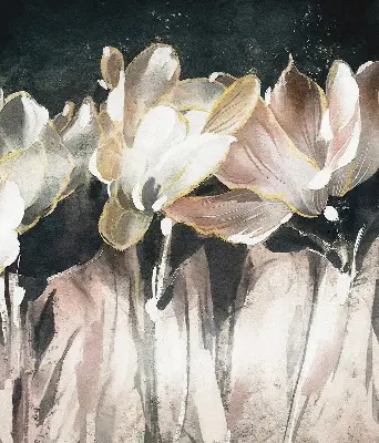 Verdunkelungsrollo Gemalte Blumen