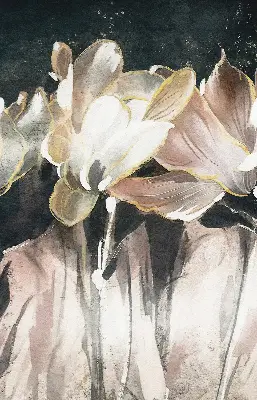 Verdunkelungsrollo Gemalte Blumen