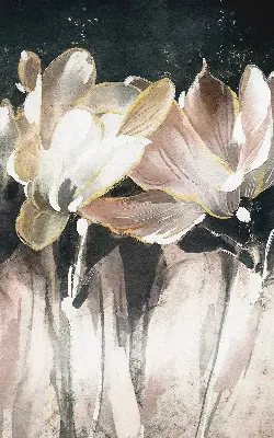 Verdunkelungsrollo Gemalte Blumen