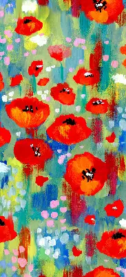 Rollo lichtundurchlässig Mohnblumenwiese