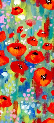 Rollo lichtundurchlässig Mohnblumenwiese