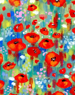 Rollo lichtundurchlässig Mohnblumenwiese