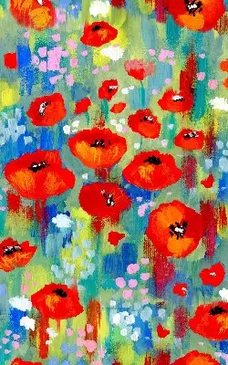 Rollo lichtundurchlässig Mohnblumenwiese