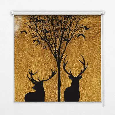Fenster rollo Hirsche bei Nacht