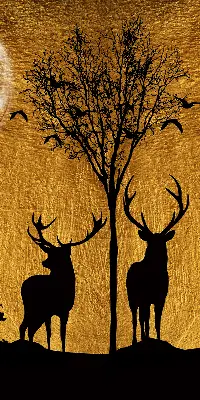 Fenster rollo Hirsche bei Nacht