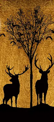 Fenster rollo Hirsche bei Nacht