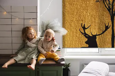 Fenster rollo Hirsche bei Nacht