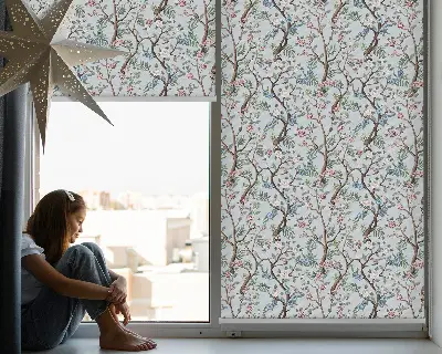 Fenster rollo Blumenranken auf hellem Hintergrund