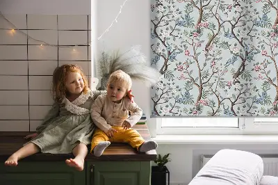 Fenster rollo Blumenranken auf hellem Hintergrund