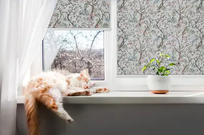 Fenster rollo Blumenranken auf hellem Hintergrund