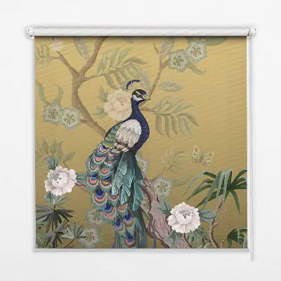 Rollo lichtundurchlässig Pfau auf einem Baum