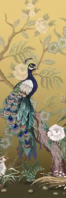 Rollo lichtundurchlässig Pfau auf einem Baum
