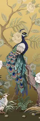 Rollo lichtundurchlässig Pfau auf einem Baum