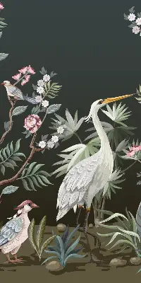Verdunkelungsrollo Vögel am Baum