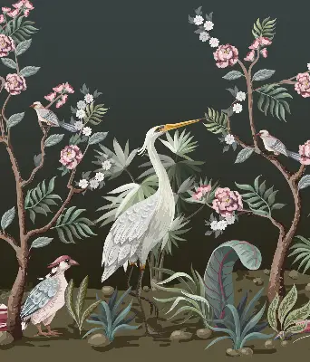Verdunkelungsrollo Vögel am Baum