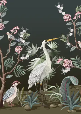 Verdunkelungsrollo Vögel am Baum