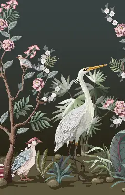 Verdunkelungsrollo Vögel am Baum
