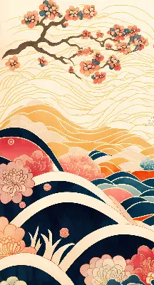 Rollo lichtundurchlässig Eine Blumenwelle