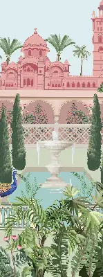 Verdunkelungsrollo Schloss mit Garten