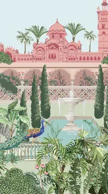 Verdunkelungsrollo Schloss mit Garten