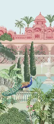Verdunkelungsrollo Schloss mit Garten
