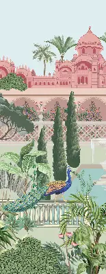 Verdunkelungsrollo Schloss mit Garten