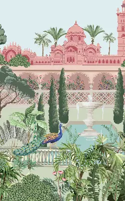 Verdunkelungsrollo Schloss mit Garten