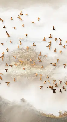 Rollo lichtundurchlässig Ein Vogelschwarm