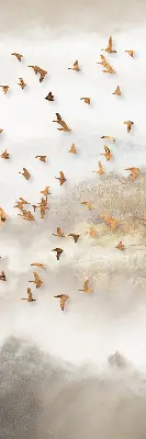Rollo lichtundurchlässig Ein Vogelschwarm