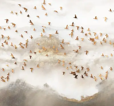 Rollo lichtundurchlässig Ein Vogelschwarm