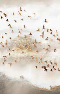 Rollo lichtundurchlässig Ein Vogelschwarm