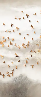 Rollo lichtundurchlässig Ein Vogelschwarm