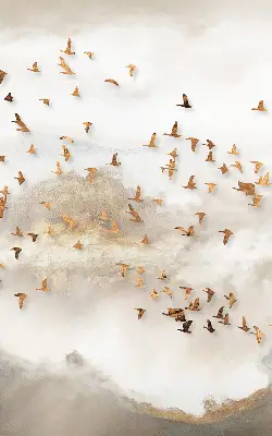 Rollo lichtundurchlässig Ein Vogelschwarm