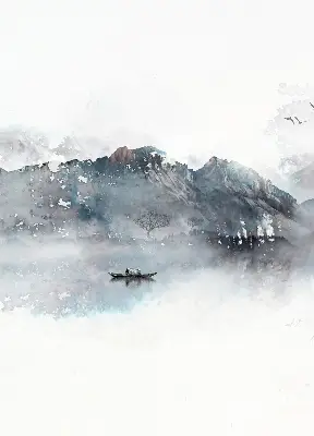 Verdunkelungsrollo Bemalte Berge