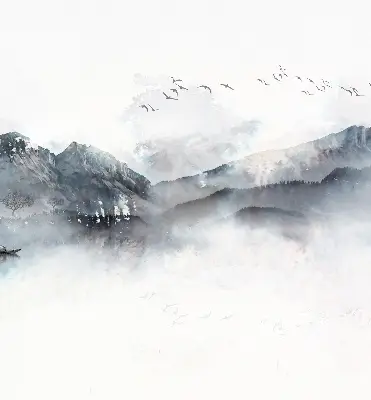 Verdunkelungsrollo Bemalte Berge