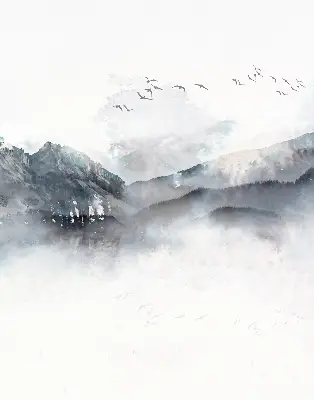Verdunkelungsrollo Bemalte Berge