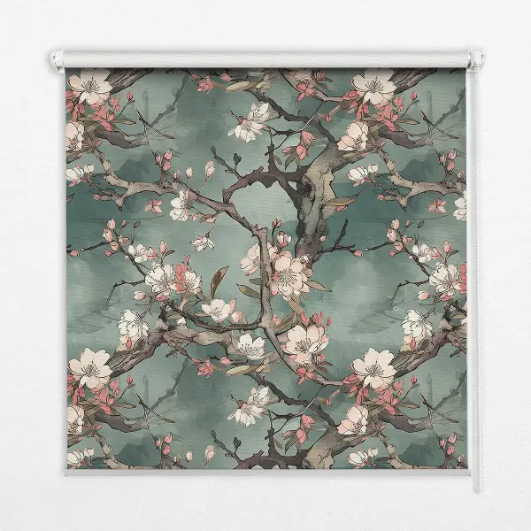Verdunkelungsrollo Blumen am Baum