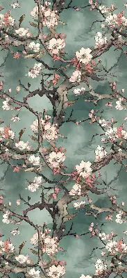 Verdunkelungsrollo Blumen am Baum