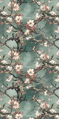 Verdunkelungsrollo Blumen am Baum