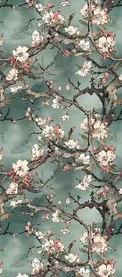 Verdunkelungsrollo Blumen am Baum