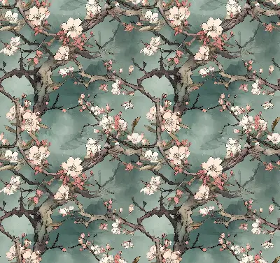 Verdunkelungsrollo Blumen am Baum